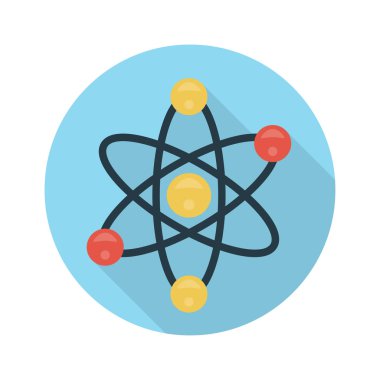 atom vektörü renk düz simgesi 