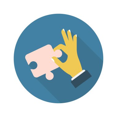 çözüm vektör renk düz simgesi 