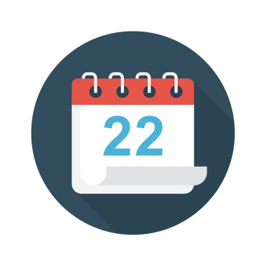 tarih vektör renk düz simgesi 