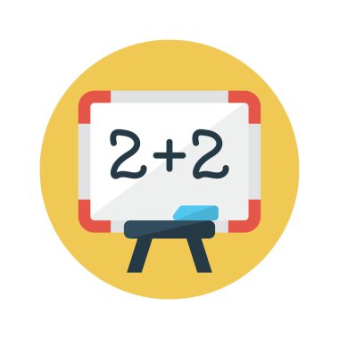 Matematik vektörü renk düz simgesi 