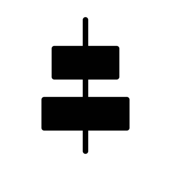 Ausrichtungsvektor Glyphen Flaches Symbol — Stockvektor