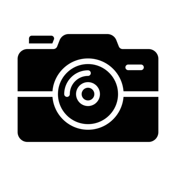 Ikona Vektorového Glyfu Fotoaparátu — Stockový vektor