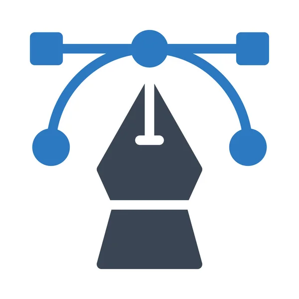曲線ベクトルのグリフカラーアイコン — ストックベクタ