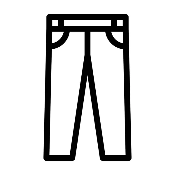 Pantalón Vector Delgada Línea Icono — Vector de stock