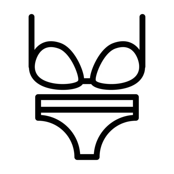 Lingerie Vector Thin Line Icon — Stock Vector