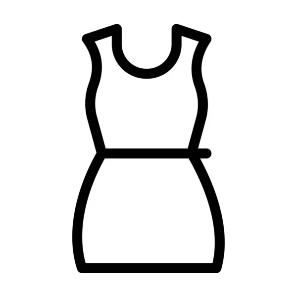 Dress Vector Thin Line Icon — Stock Vector