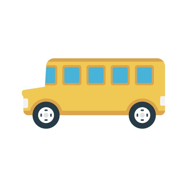 Bus Vector Colour Flat Icon — Stock Vector