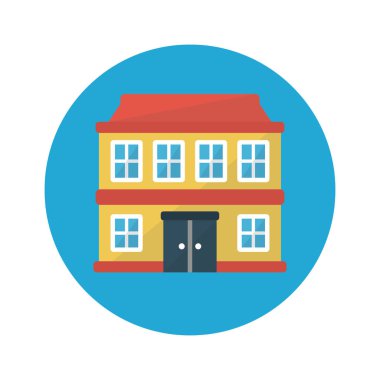 kolej vektörü renk düz simgesi 