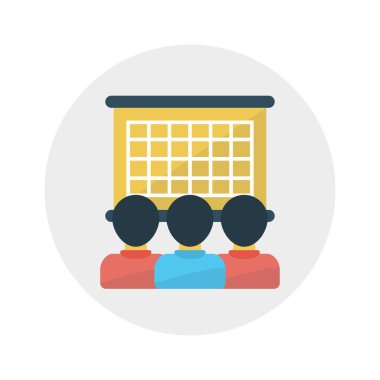 sunum vektörü renk düz simgesi 