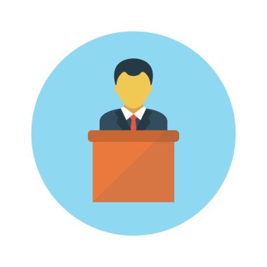 konuşma vektörü renk düz simgesi 