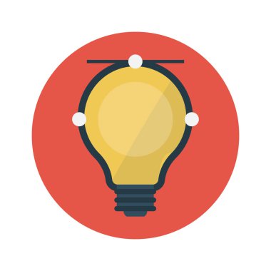 ampul vektör renk düz simgesi 