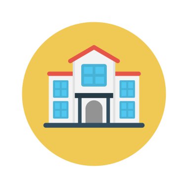 kolej vektörü renk düz simgesi 