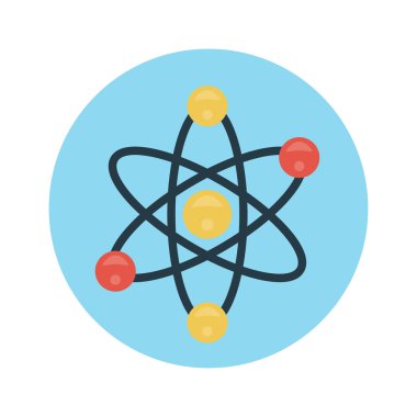 atom vektörü renk düz simgesi 