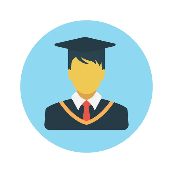 Graduación Vector Color Icono Plano — Vector de stock