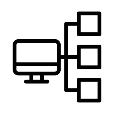 bilgisayar vektörü ince çizgi simgesi 