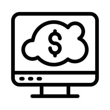 bulut vektörü ince çizgi simgesi 