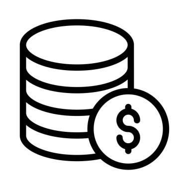 Sikkeler vektör ince çizgi simgesi 