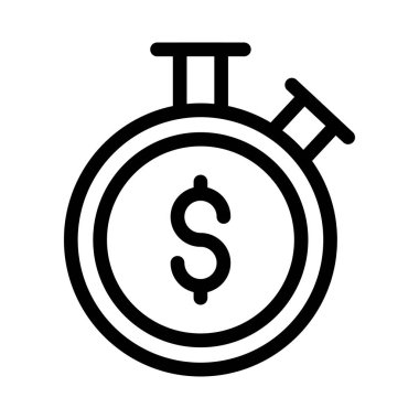 saat vektörü ince çizgi simgesi 