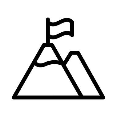 dağ vektörü ince çizgi simgesi 