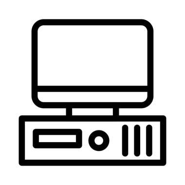 bilgisayar vektörü ince çizgi simgesi 