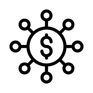 ağ vektörü ince çizgi simgesi 