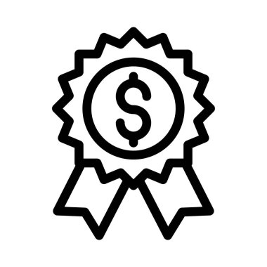 Madalya vektörü ince çizgi simgesi 