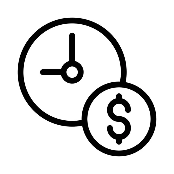 Time Vector Thin Line Icon — Stock Vector