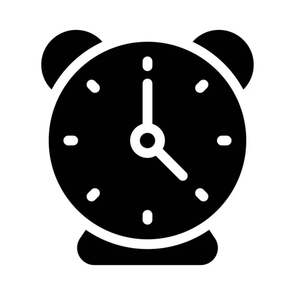 Reloj Vector Glifo Icono Plano — Vector de stock