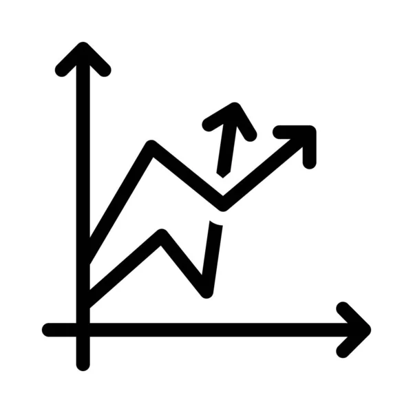 Gráfico Linha Ícone Linha Fina — Vetor de Stock