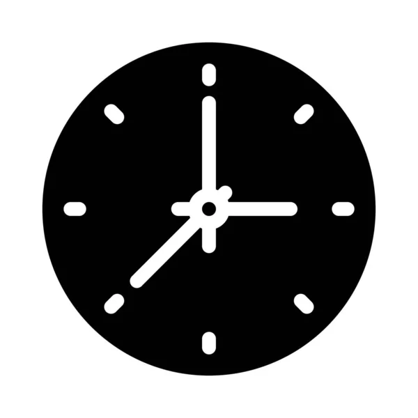 Clock Vector Glyph Flat Icon — Stock Vector