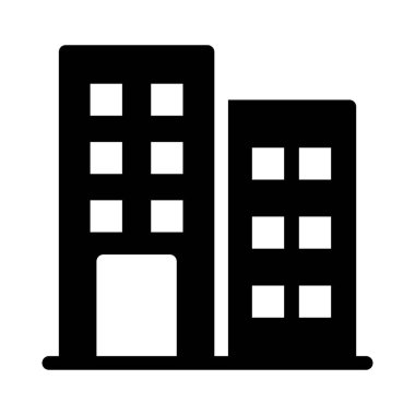 ofis vektörü glyph düz simgesi