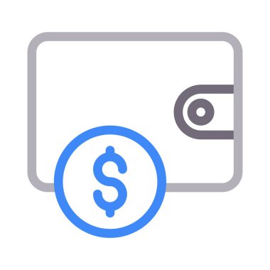 cüzdan vektör renk çizgisi simgesi