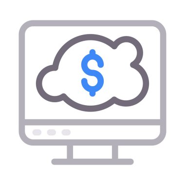 bulut vektör renk çizgisi simgesi