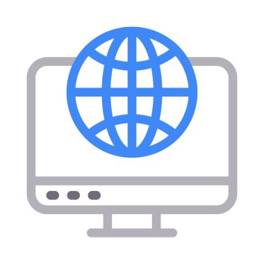 internet vektör renk çizgisi simgesi