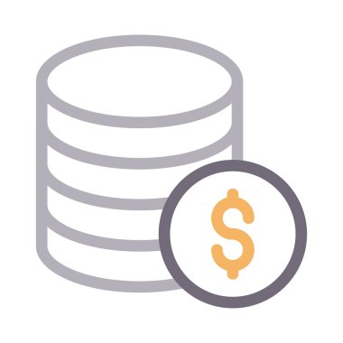 Sikkeler vektör renk çizgisi simgesi