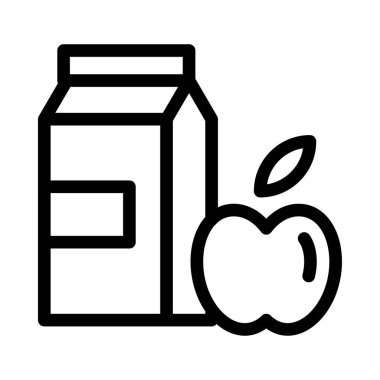 meyve suyu vektörü ince çizgi simgesi