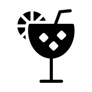 içecek vektörü glyph düz simgesi