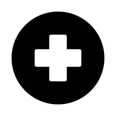 Artı vektör glyph düz simgesi