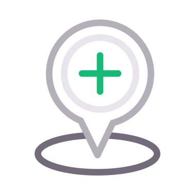 Hastane vektör renk çizgisi simgesi