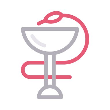 tıbbi vektör renk çizgisi simgesi