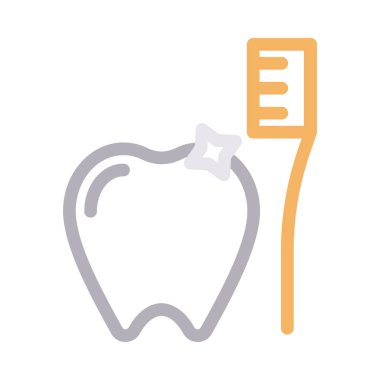 diş vektörü renk çizgisi simgesi