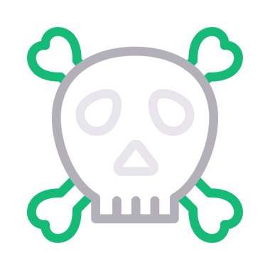 kafatası vektör renk çizgisi simgesi