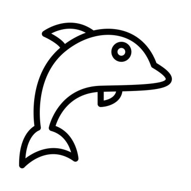 balık vektörü ince çizgi simgesi 