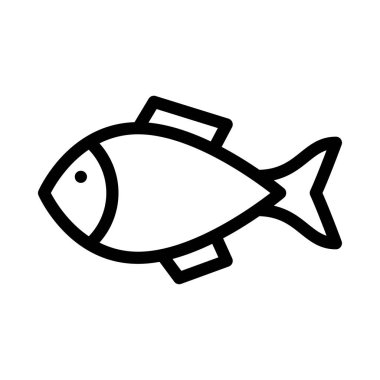 Deniz ürünleri vektörü ince çizgi simgesi 