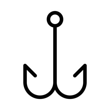 balıkçılık vektörü ince çizgi simgesi 