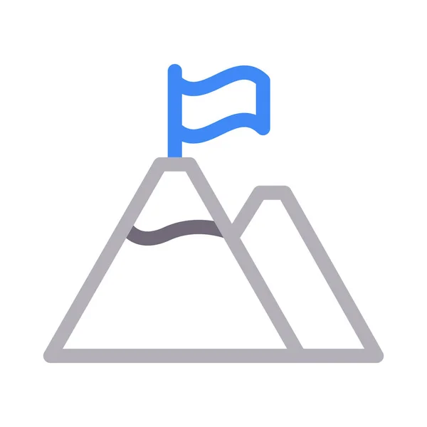 Vector Montaña Línea Color Icono — Vector de stock