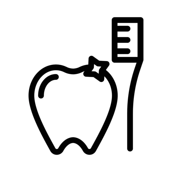 Teeth Vector Thin Line Icon — Stock Vector