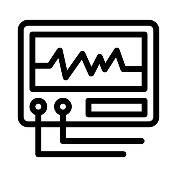 Monitor Vector Dunne Lijn Pictogram — Stockvector
