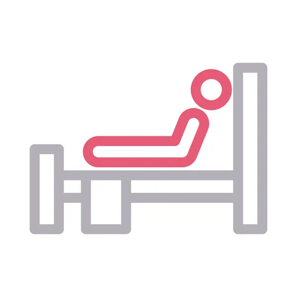 Bed Vector Color Line Icon — 스톡 벡터