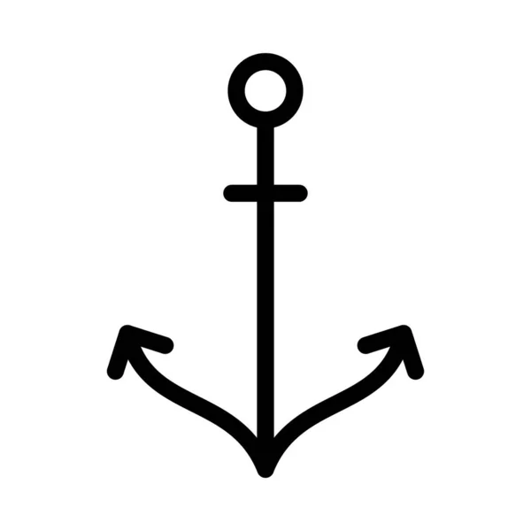 Marine Haken Vektor Thin Line Symbol — Stockvektor